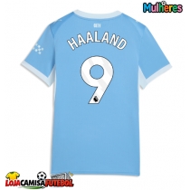 Camisa de Futebol Manchester City Erling Haaland #9 Equipamento Principal Mulheres 2026-27 Manga Curta